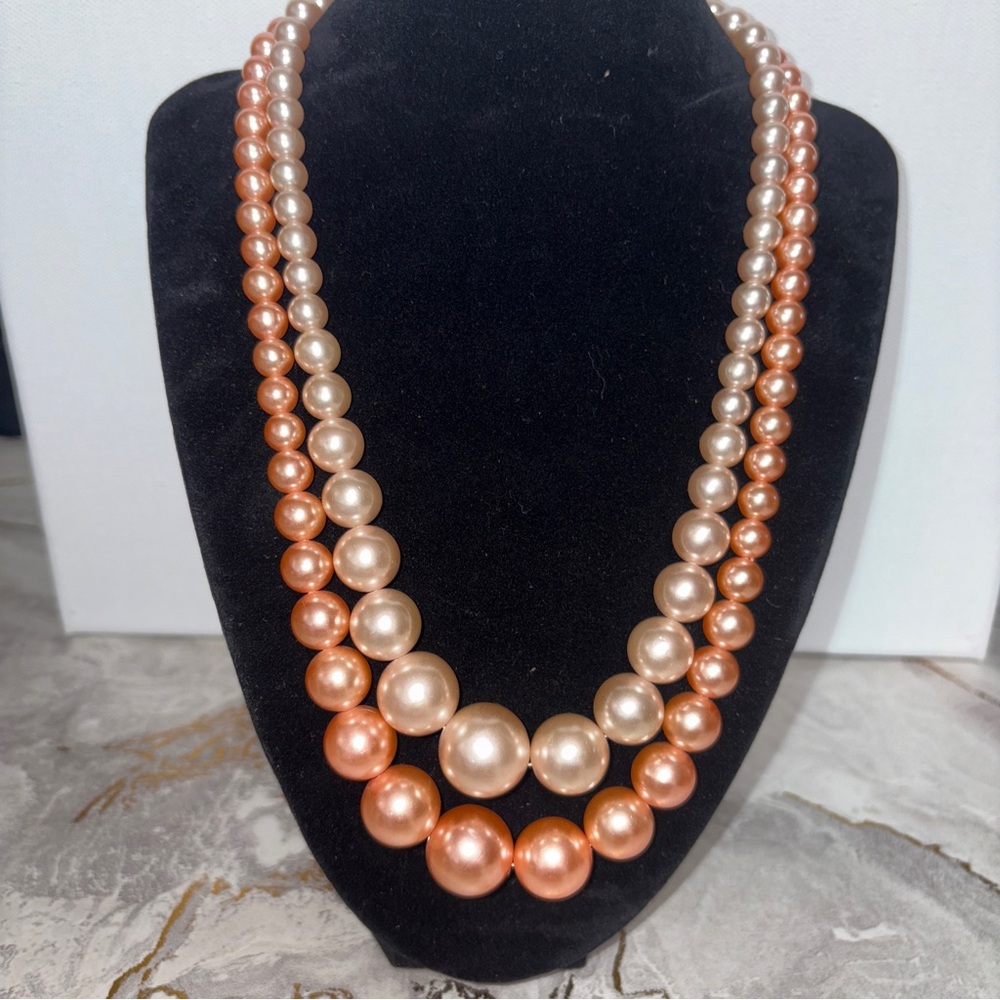 Vintage double strand Elegant faux Pearl Necklace